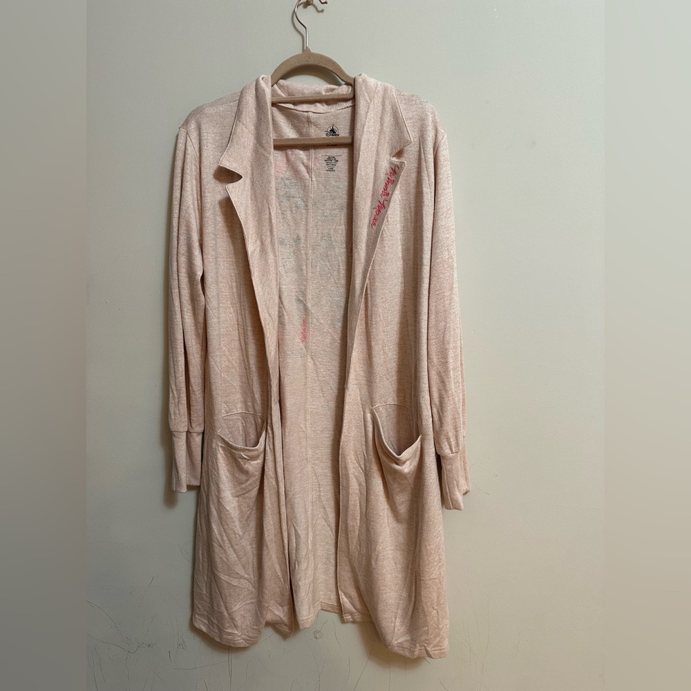 Disney Minnie Mouse Longline Cardigan Duster Coatigan Beige Size S